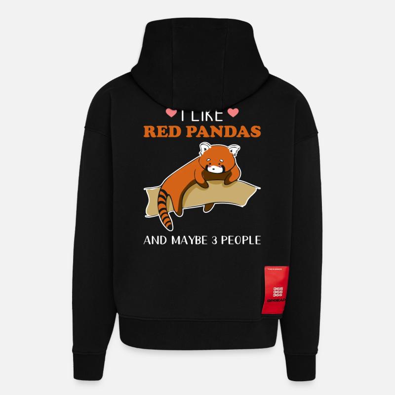 Roter Panda - Hoodie- made by SPREAD - SOLID BLACK