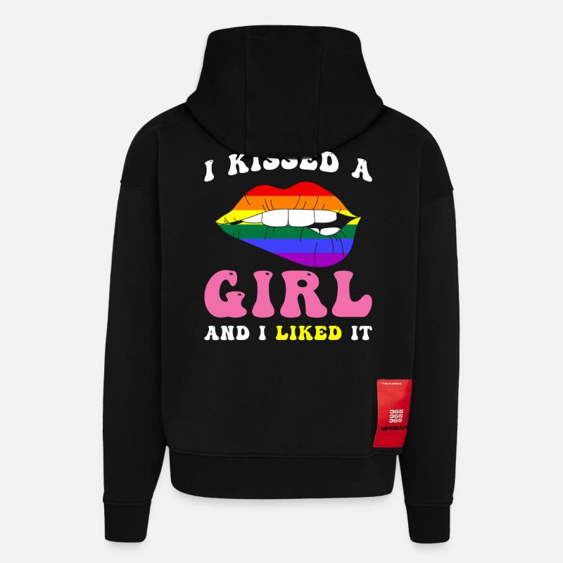LGBTQ Phrase de la légune - Sweat à capuche bio épais oversize fabriqué en UE - SOLID BLACK