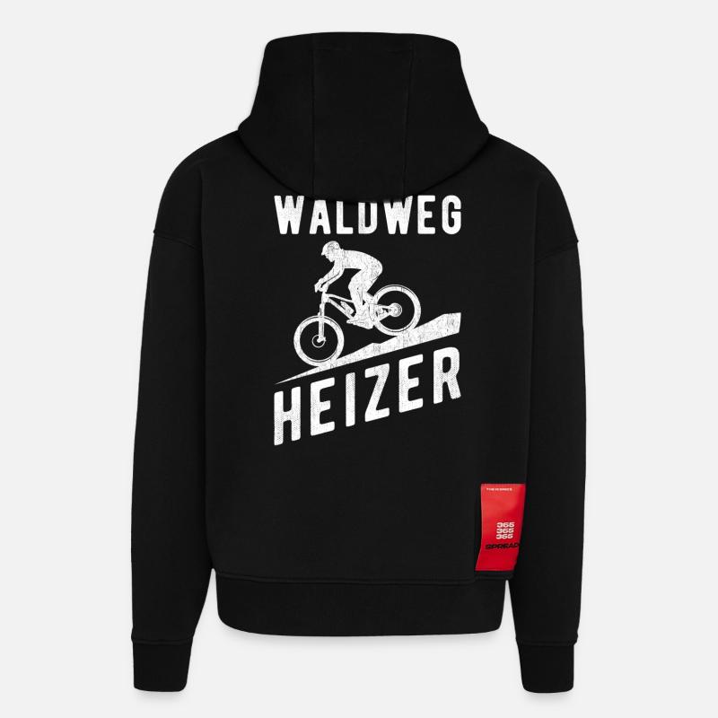 Downhill Waldweg Heizer - Sweat à capuche bio épais oversize fabriqué en UE - SOLID BLACK