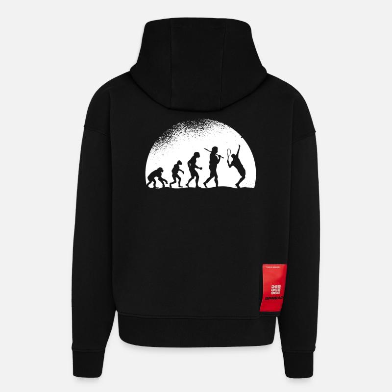 Evolution Tennis - Sweat à capuche bio épais oversize fabriqué en UE - SOLID BLACK