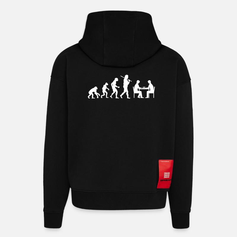 Les échecs de l’évolution - Sweat à capuche bio épais oversize fabriqué en UE - SOLID BLACK