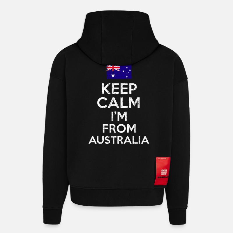 Australia Keep Calm - Hoodie- made by SPREAD  - SOLID BLACK