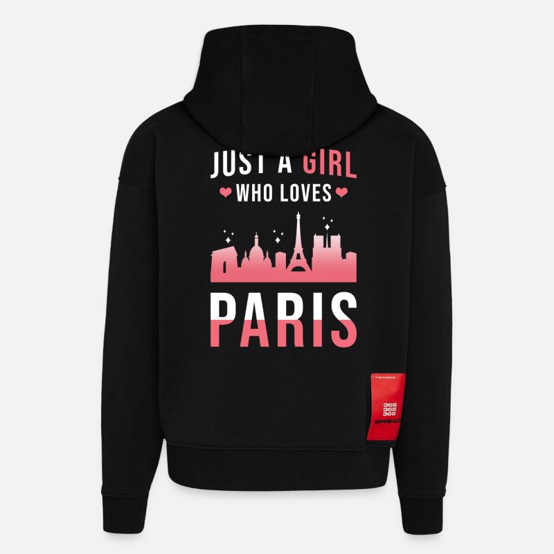 Paris - Sweat à capuche bio épais oversize fabriqué en UE - SOLID BLACK