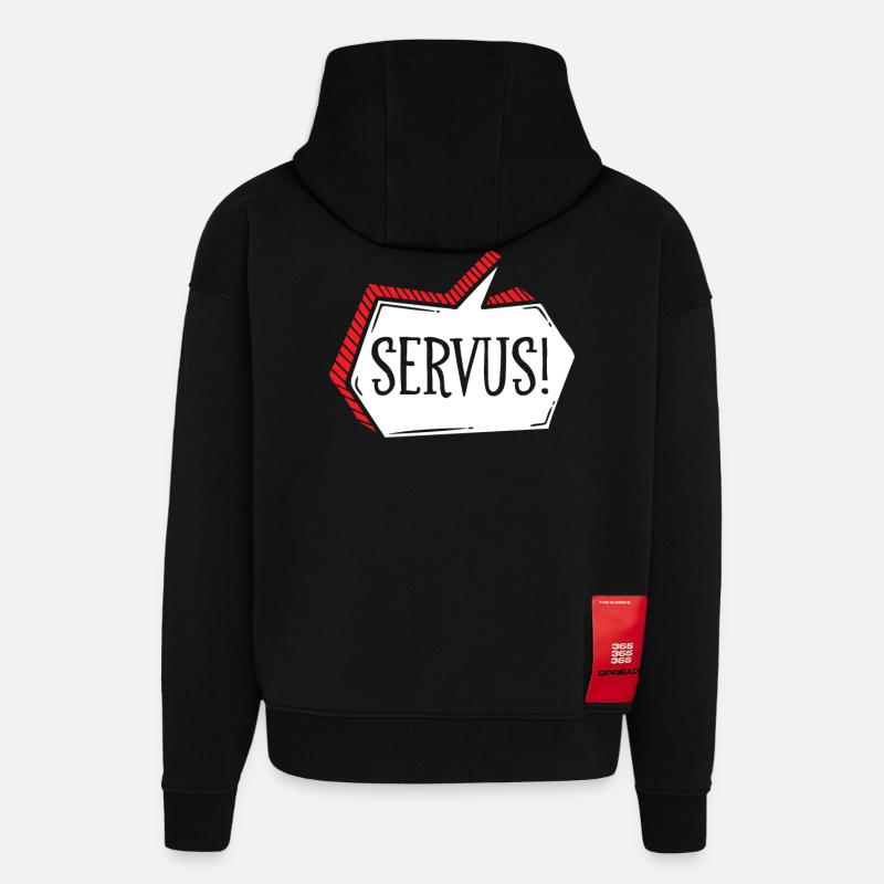 Servus - Sweat à capuche bio épais oversize fabriqué en UE - SOLID BLACK