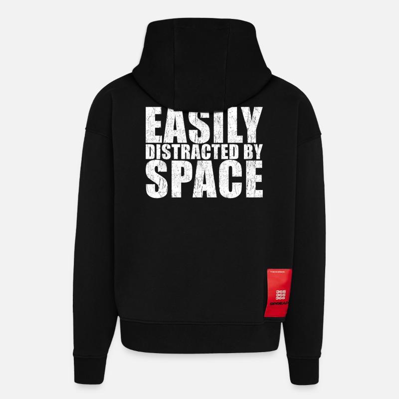 Espace - Sweat à capuche bio épais oversize fabriqué en UE - SOLID BLACK