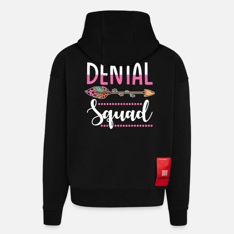 Équipe de dentisterie - Sweat à capuche bio épais oversize fabriqué en UE - SOLID BLACK