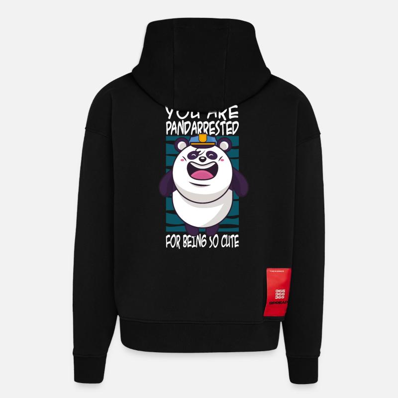 Panda Spruch niedlich - Hoodie- made by SPREAD  - SOLID BLACK