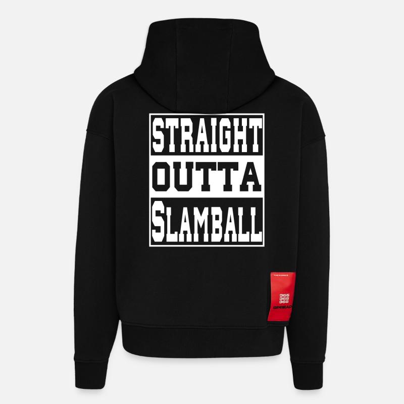 Slamball disant drôle - Sweat à capuche bio épais oversize fabriqué en UE - SOLID BLACK