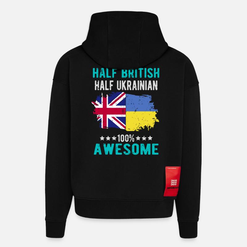 Halb Brite Halb Ukrainer - Hoodie- made by SPREAD  - SOLID BLACK