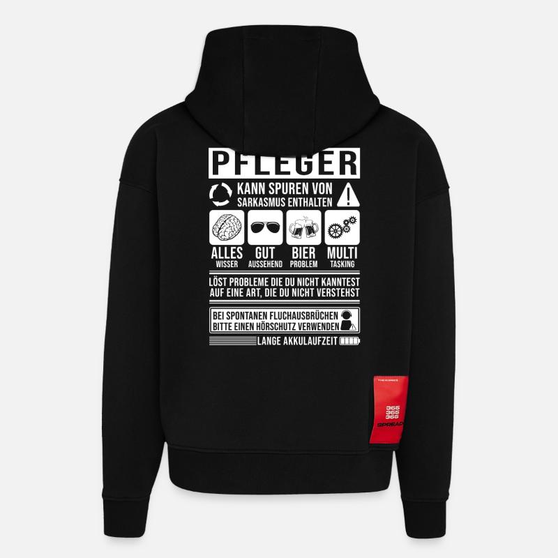 Pfleger Spruch lustig - Hoodie- made by SPREAD  - SOLID BLACK