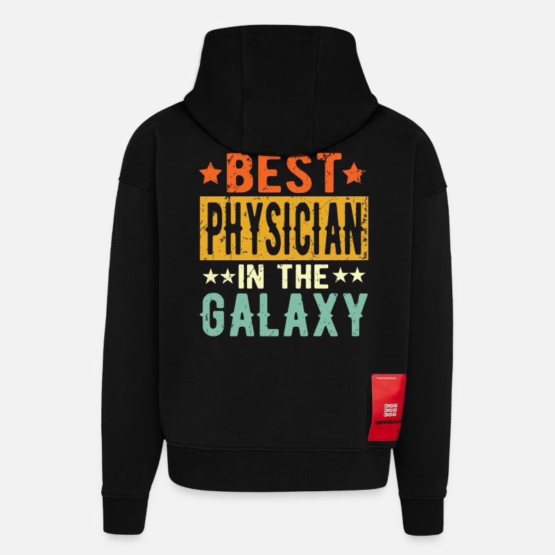 Best Physiker galaxy Physiker Geschenk - Hoodie- made by SPREAD - SOLID BLACK