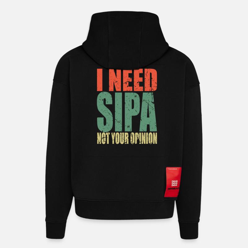 Sipan dit drôle - Sweat à capuche bio épais oversize fabriqué en UE - SOLID BLACK