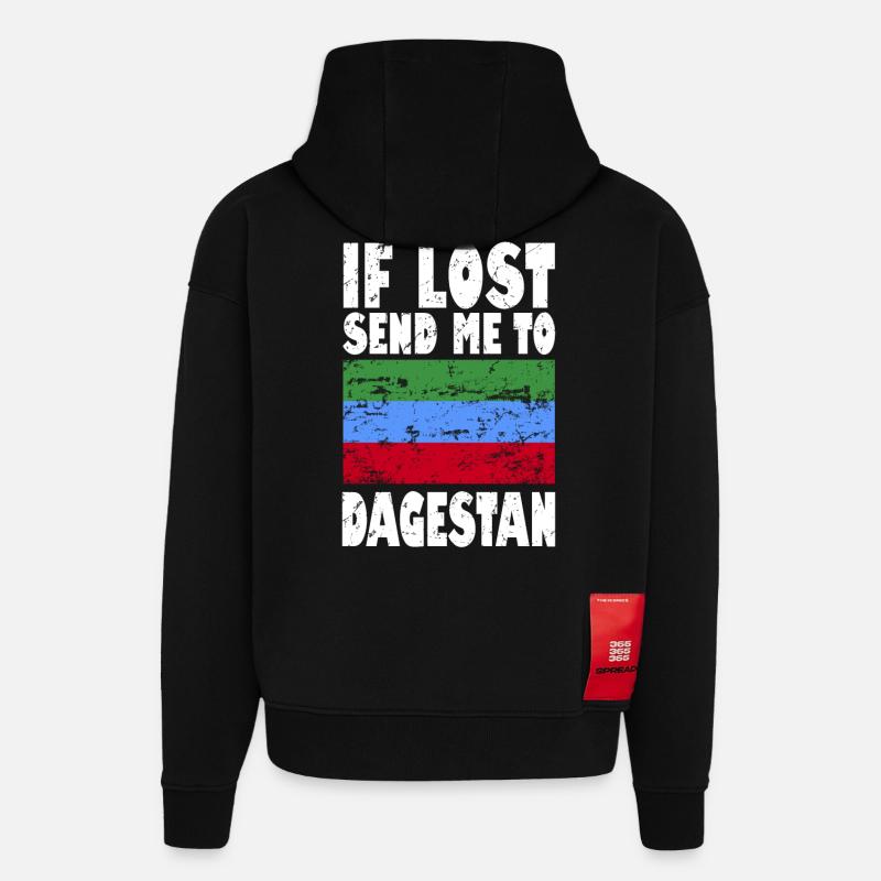 Dagestan Flagge Spruch - Hoodie- made by SPREAD  - SOLID BLACK