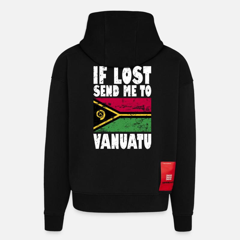 Vanuatu Flagge Spruch - Hoodie- made by SPREAD  - SOLID BLACK