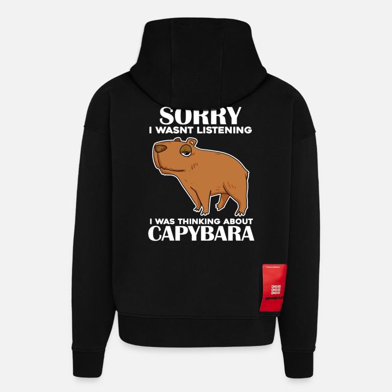 Capybara Capybara Gift - Hoodie- made by SPREAD  - SOLID BLACK