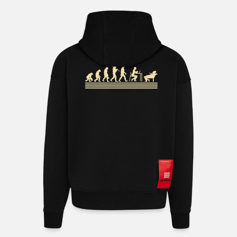 Évolution du psychologue scolaire - Sweat à capuche bio épais oversize fabriqué en UE - SOLID BLACK