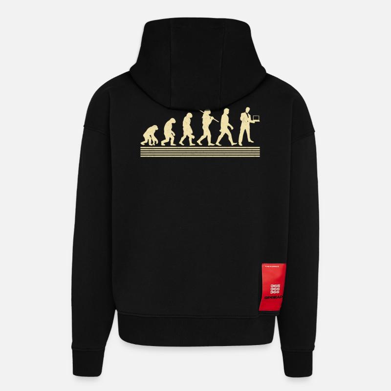 Évolution du gestionnaire Es - Sweat à capuche bio épais oversize fabriqué en UE - SOLID BLACK