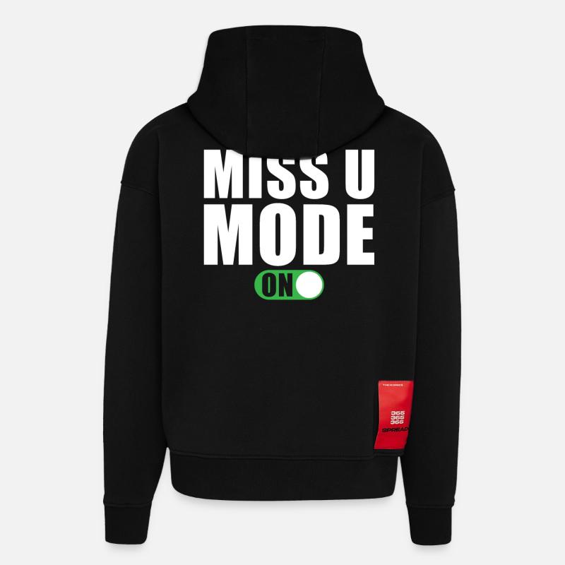 Dicton manquant - Sweat à capuche bio épais oversize fabriqué en UE - SOLID BLACK