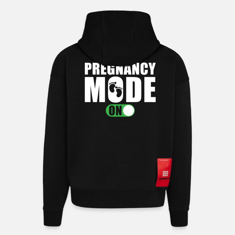 Mode grossesse activé - Sweat à capuche bio épais oversize fabriqué en UE - SOLID BLACK
