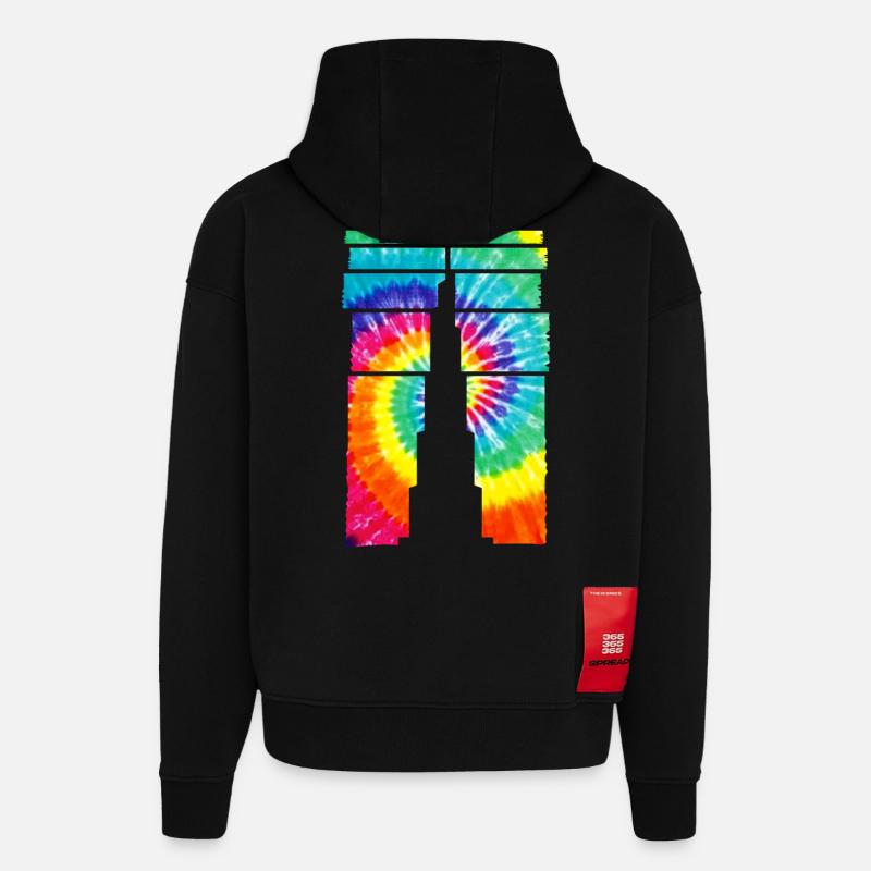 Dubaï Souvenir Burj Khalifa - Sweat à capuche bio épais oversize fabriqué en UE - SOLID BLACK
