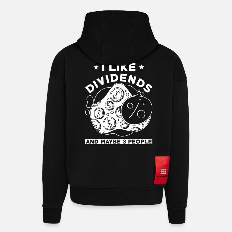 Actions d’actionnaires à dividendes - Sweat à capuche bio épais oversize fabriqué en UE - SOLID BLACK