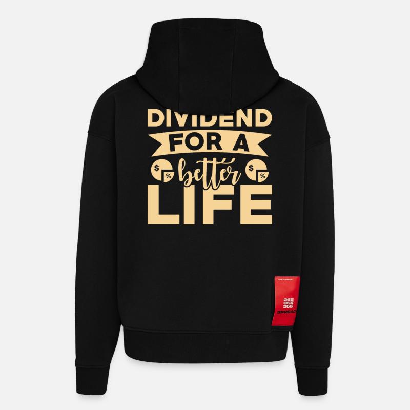 Actions d’actionnaires à dividendes - Sweat à capuche bio épais oversize fabriqué en UE - SOLID BLACK