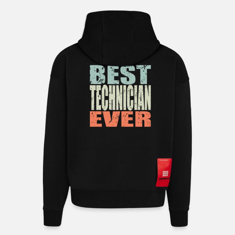 Best Techniker ever Techniker Geschenk - Hoodie- made by SPREAD  - SOLID BLACK
