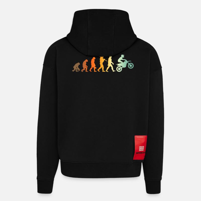 Motocross Biker Evolution Motorcross - Hoodie- made by SPREAD  - SOLID BLACK