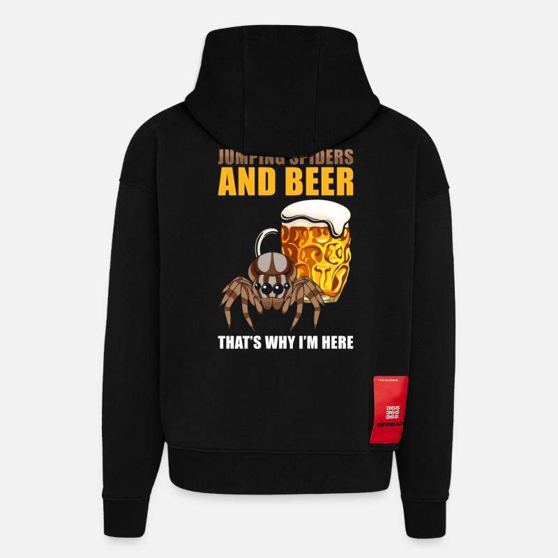 Jumping Spider Saying - Hoodie- made by SPREAD  - SOLID BLACK