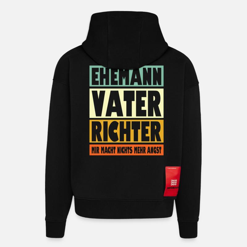 Richter Vater Ehemann Held - Hoodie- made by SPREAD - SOLID BLACK