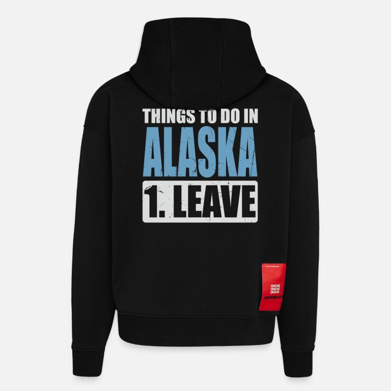 Mèmes de l’Alaska - Sweat à capuche bio épais oversize fabriqué en UE - SOLID BLACK