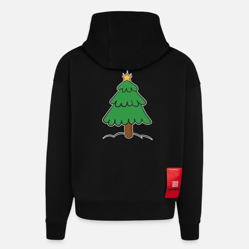 Weihnachtsbaum - Hoodie- made by SPREAD  - SOLID BLACK