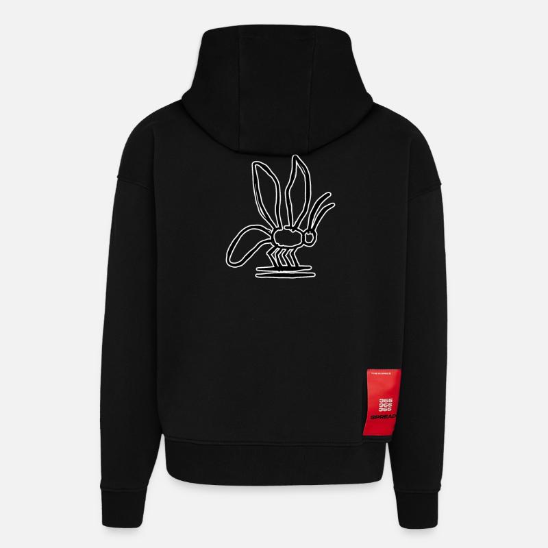Egypte Ancient Symbol Bit - Sweat à capuche bio épais oversize fabriqué en UE - SOLID BLACK