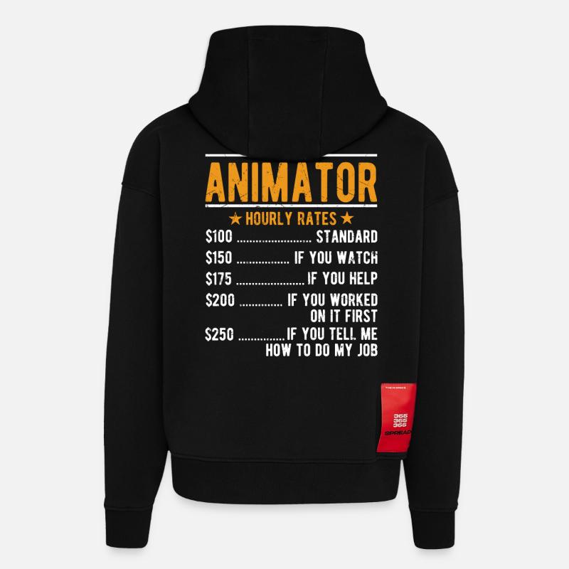 Animator Stundenlohn - Hoodie- made by SPREAD  - SOLID BLACK