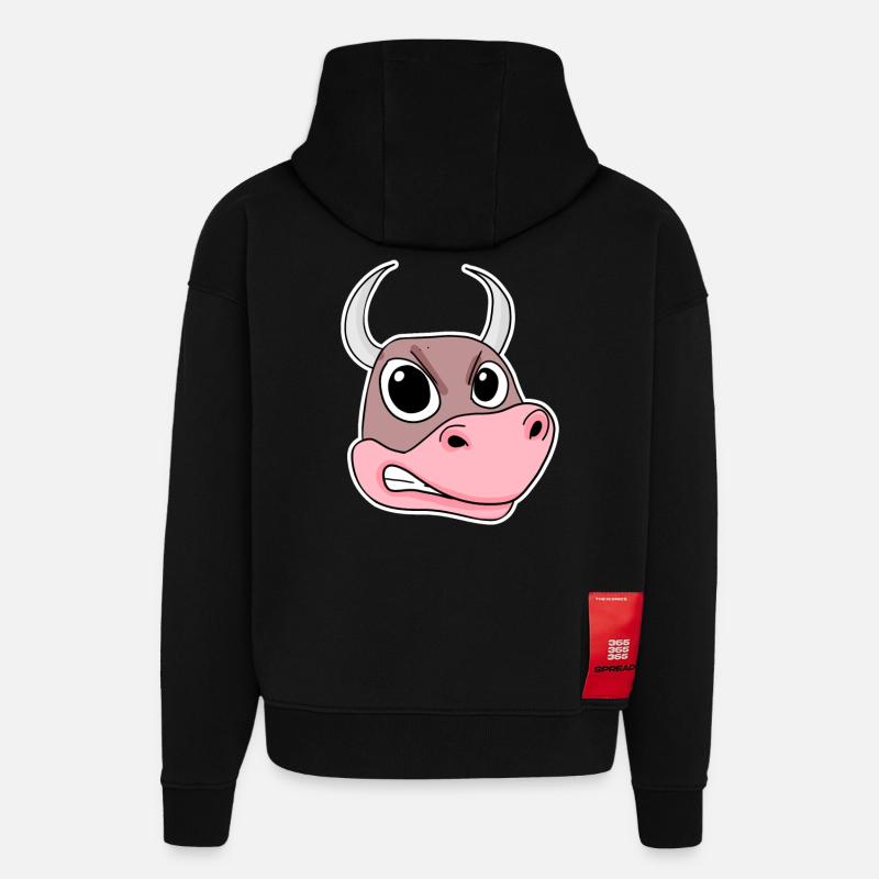 wütender Bulle - Hoodie- made by SPREAD  - SOLID BLACK