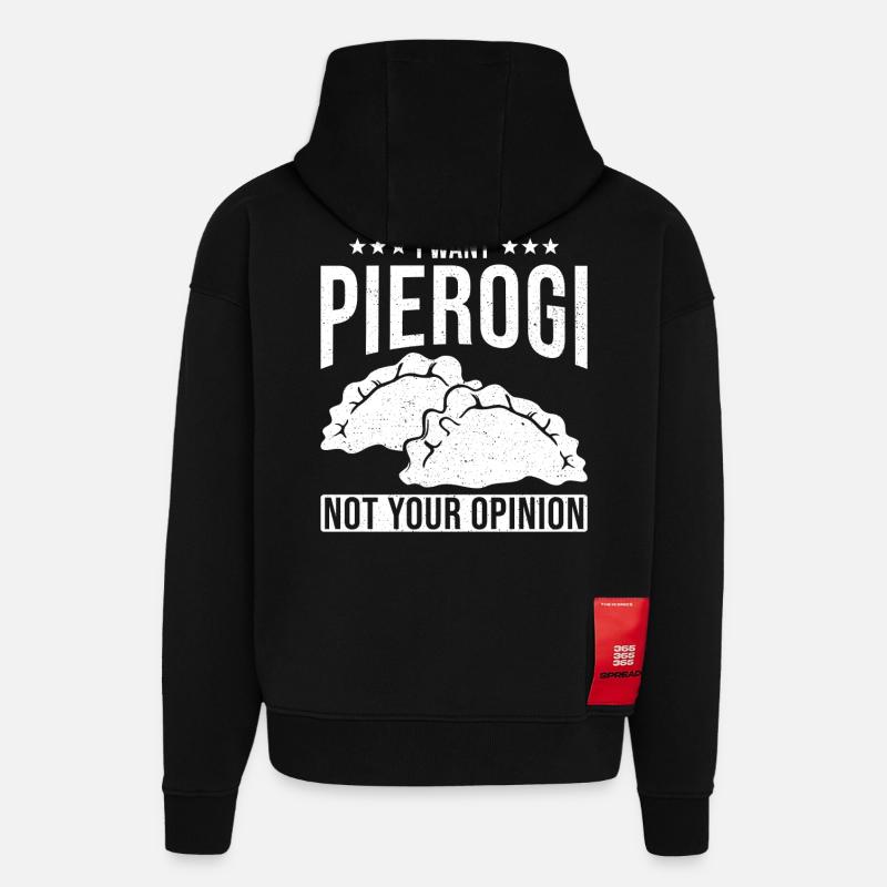 Boulettes Pierogi - Sweat à capuche bio épais oversize fabriqué en UE - SOLID BLACK