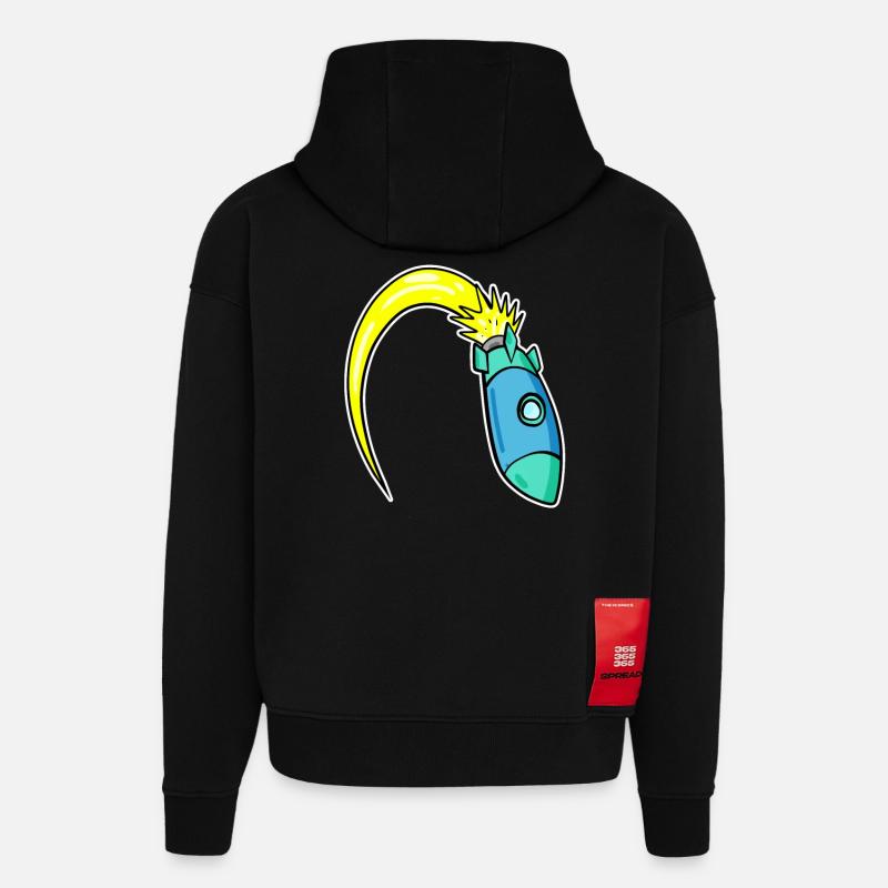 Rakete - Hoodie- made by SPREAD  - SOLID BLACK