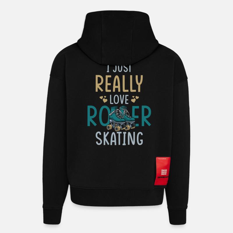 Roller Skates Roller Skating Saying - Hoodie- made by SPREAD - SOLID BLACK