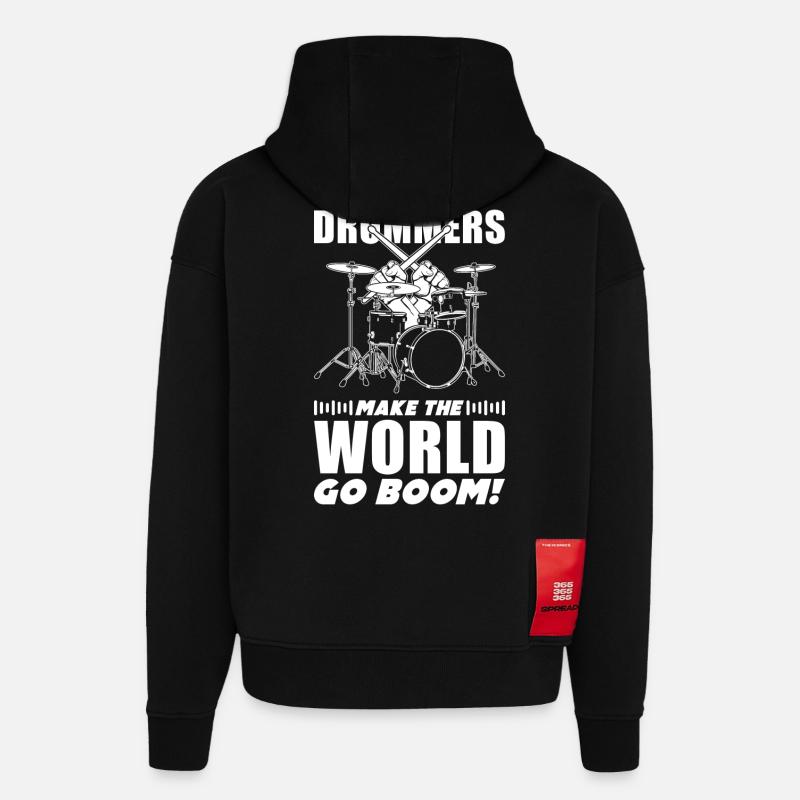 Drummer Quote Gift Drums - Hoodie- made by SPREAD  - SOLID BLACK