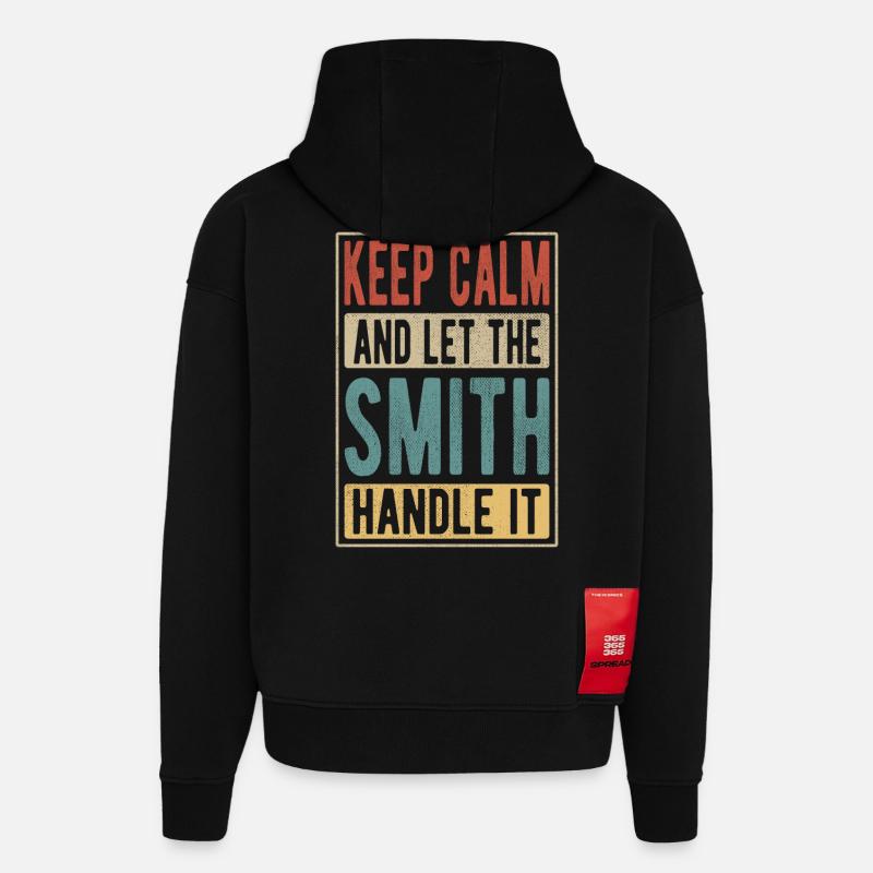 Cadeau rétro Smith - Sweat à capuche bio épais oversize fabriqué en UE - SOLID BLACK