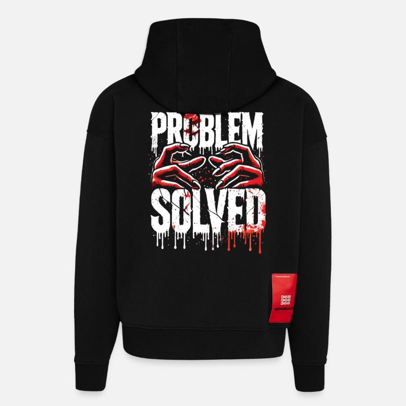 Shocking Solution - Problem Solved - Hoodie- made by SPREAD - SOLID BLACK