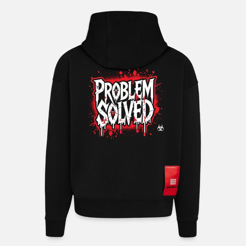 Solution choquante - Problème résolu - Sweat à capuche bio épais oversize fabriqué en UE - SOLID BLACK