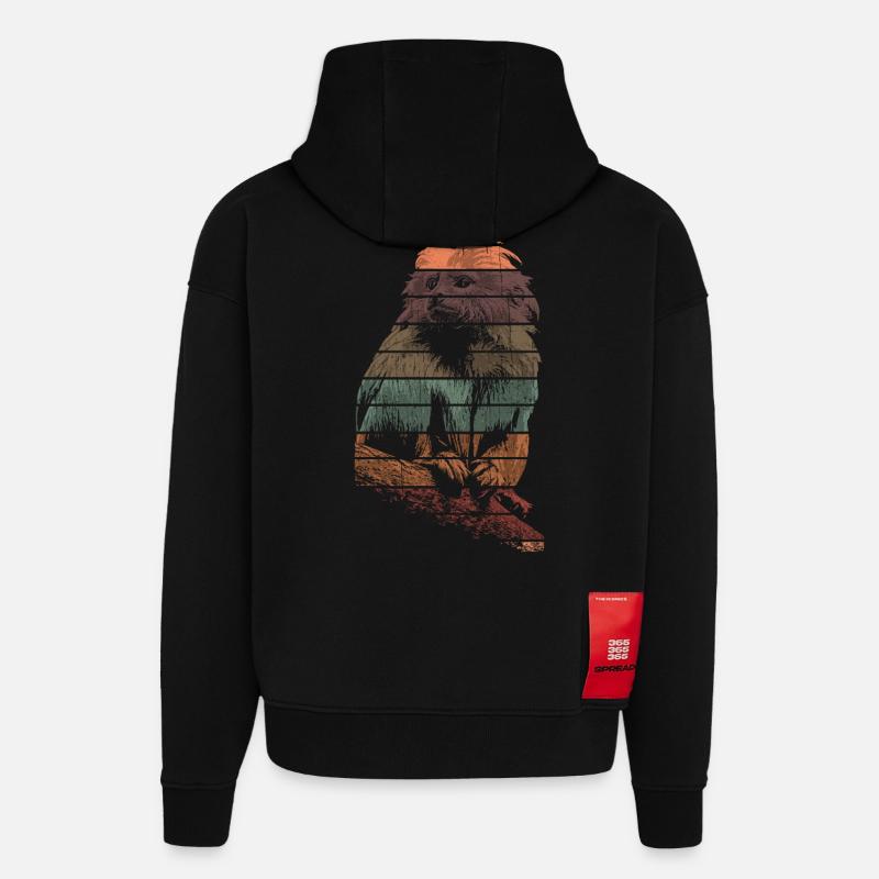 Tamarin Affe Primat - Hoodie- made by SPREAD  - SOLID BLACK
