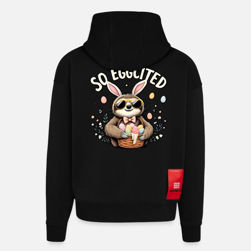 Alors Eggcited - Sweat à capuche bio épais oversize fabriqué en UE - SOLID BLACK