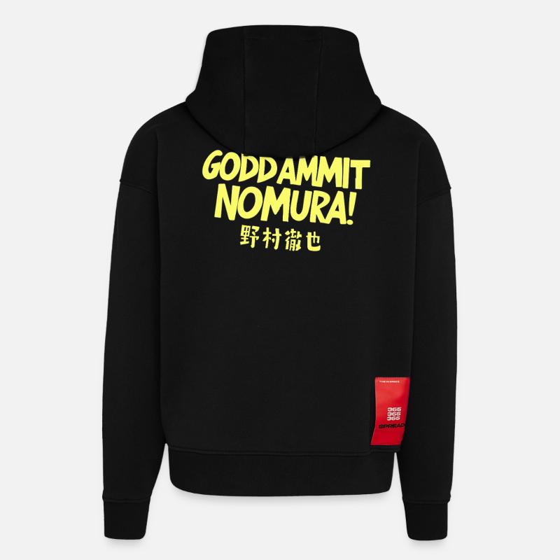 Goddammit Nomura – Design japonais - Sweat à capuche bio épais oversize fabriqué en UE - SOLID BLACK