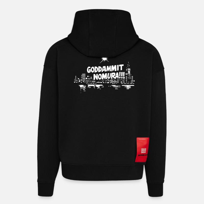 Goddammit Nomura – Skyline Design - Sweat à capuche bio épais oversize fabriqué en UE - SOLID BLACK