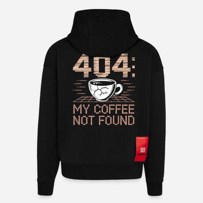 Kaffee Shirt 404 Fehlercode - Hoodie- made by SPREAD  - SOLID BLACK