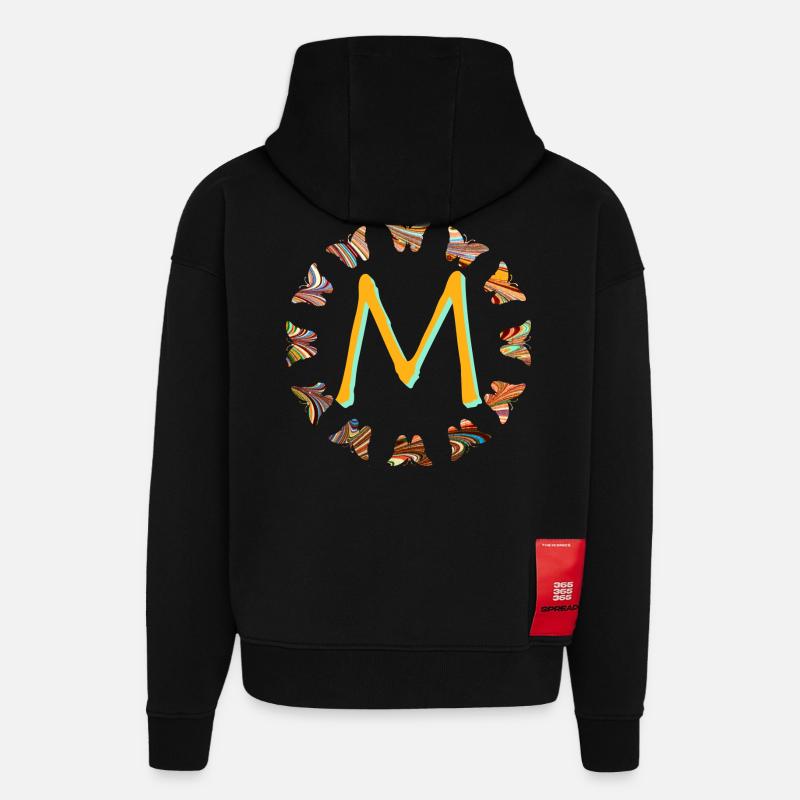 schmetterlinge e 56 m - Hoodie- made by SPREAD  - SOLID BLACK
