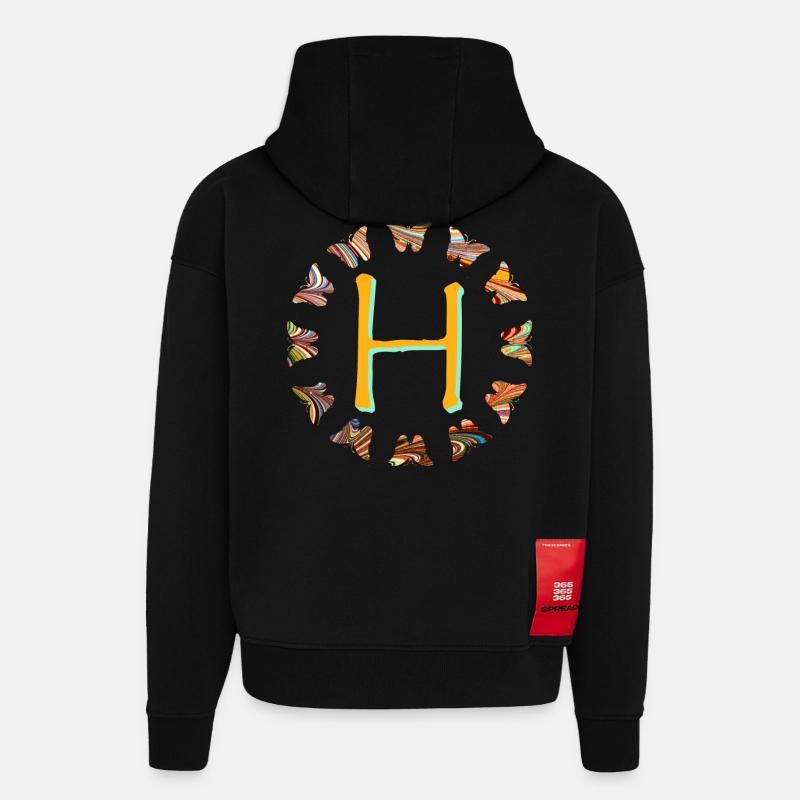 schmetterlinge e 56 h - Hoodie- made by SPREAD  - SOLID BLACK