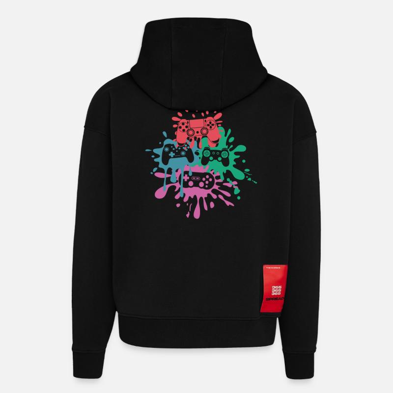 Pixel-Controller – Retro Gaming Design - Hoodie- made by SPREAD - SOLID BLACK